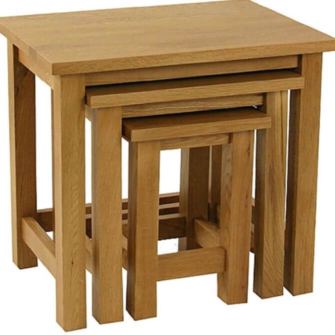 Pine and Oak Classic Oak Nest Of Tables