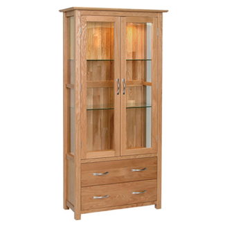 Thame Oak Glass Display Cabinet