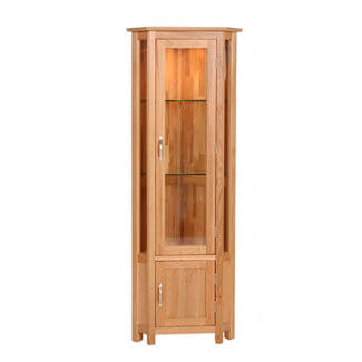 Thame Oak Corner Display Cabinet