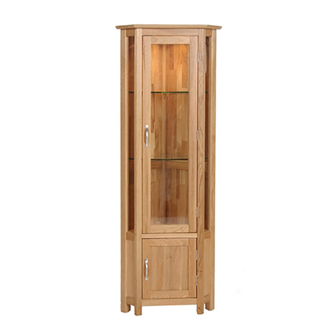Pine and Oak Thame Oak Corner Display Cabinet