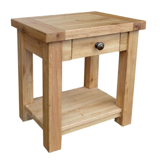 Cathedral Oak 1 Drawer Lamp Table 