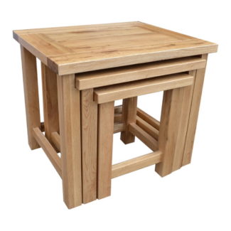 Cathedral Oak Nest Of 3 Tables 