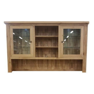 Pine and Oak Cathedral Oak Large Glazed Sideboard Top