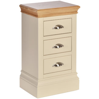 Coral Painted Compact 3 Drawer Bedside 
