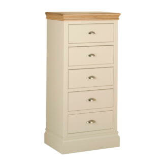 Coral Painted 5 Drawer Wellington Chest