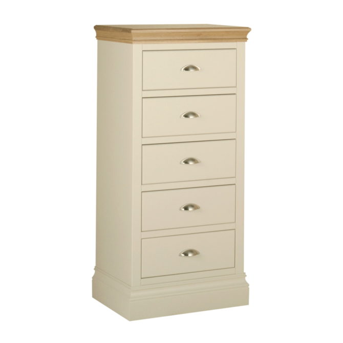 Coral Painted 5 Drawer Wellington Chest 