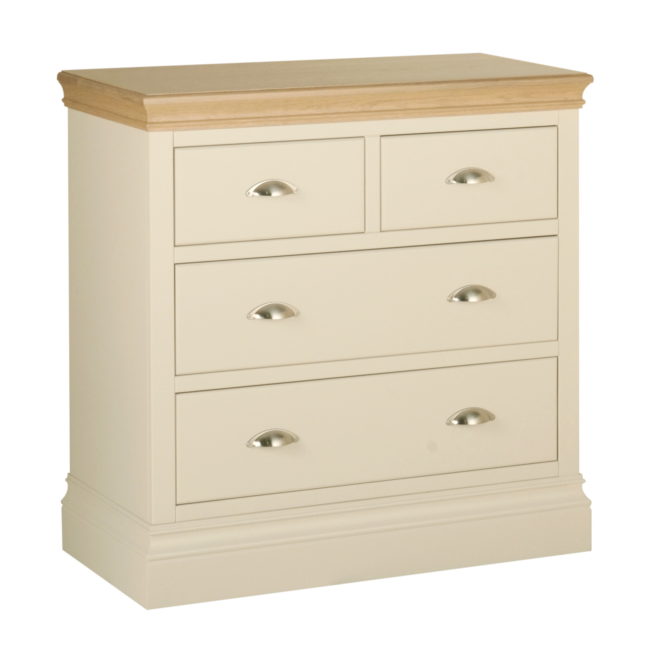 Coral Painted 2 Over 2 Chest of Drawers 