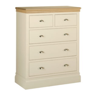 Coral Painted 2 Over 3 Chest of Drawers 