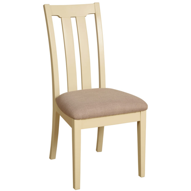 Pine and Oak Coral Painted Slat Back Dining Chair