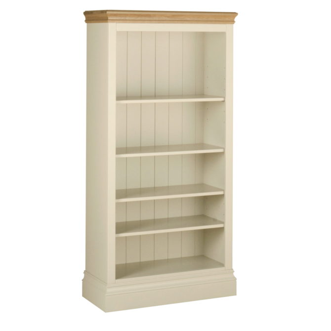 Pine and Oak Coral Painted 5Ft Bookcase
