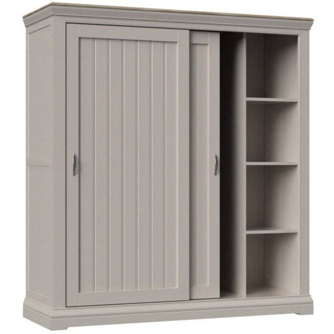 Cloud Painted Double Wardrobe with Sliding Doors 