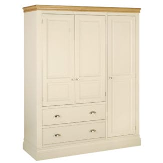 Coral Painted Triple Wardrobe