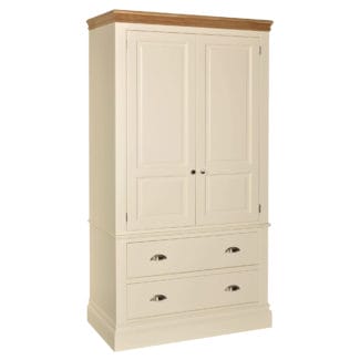 Coral Painted 2 Drawer, 2 Door Full Hang Wardrobe