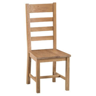 Coburn Oak Ladder Back Solid Seat Chair