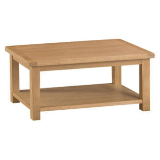 Pine and Oak Coburn Oak Coffee Table with Shelf