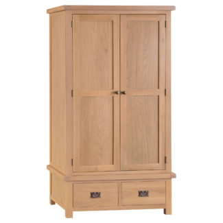 Coburn Oak 2 Door, 2 Drawer Wardrobe 