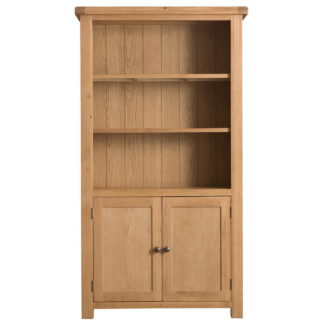 Coburn Oak Large Bookcase with Lower Cupboard