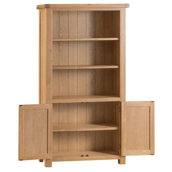 Coburn Oak Large Bookcase with Lower Cupboard 