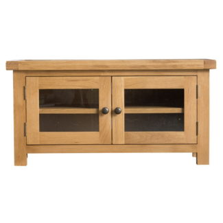 Pine and Oak Coburn Oak Standard TV Unit with Glazed Doors