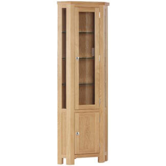 Dorchester Oak Corner Glazed Cabinet