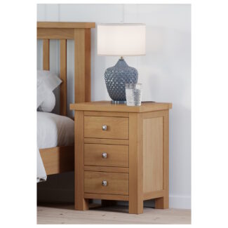 Dorchester Oak 3 Drawer Bedside