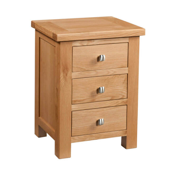 Pine and Oak Dorchester Oak 3 Drawer Bedside