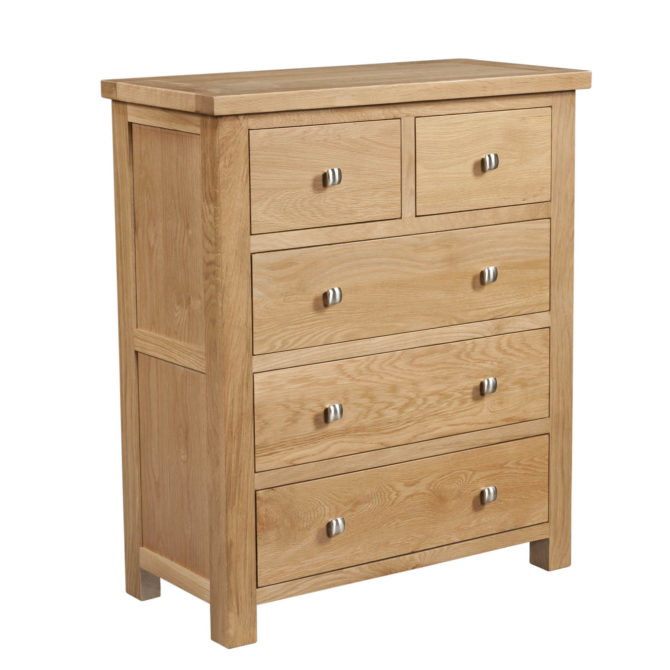 Dorchester Oak 2 Over 3 Chest of Drawers 