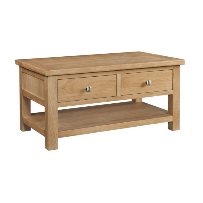 Pine and Oak Dorchester Oak 2 Drawer Coffee Table