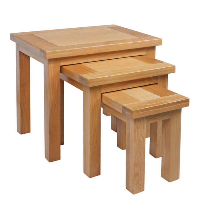 Pine and Oak Dorchester Oak Nest Of 3 Tables