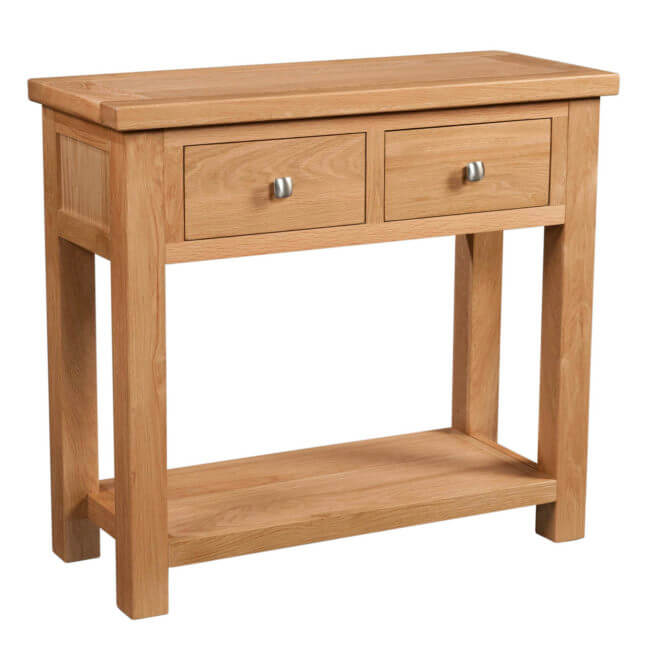 Pine and Oak Dorchester Oak 2 Drawer Console Table