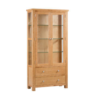 Pine and Oak Dorchester Oak Corner Glazed Display Cabinet