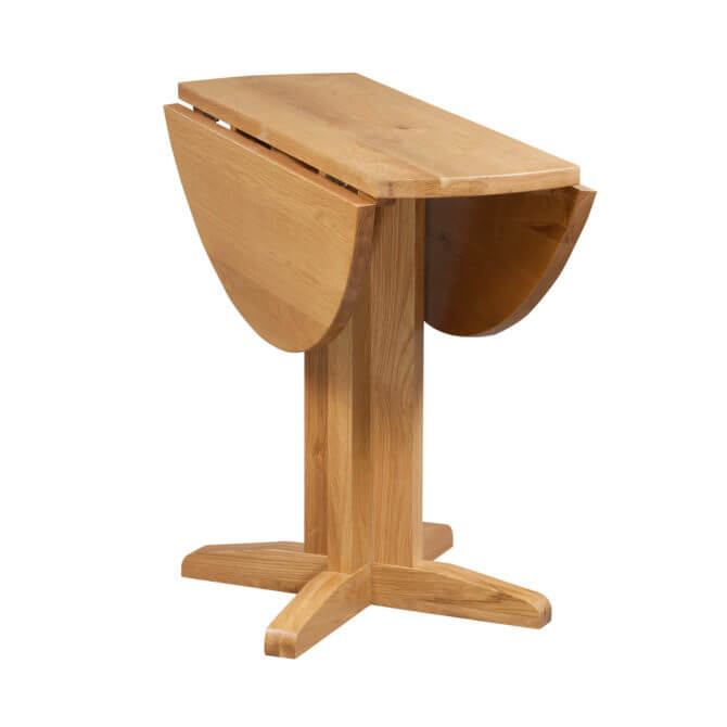 Pine and Oak Dorchester Oak Round 900mm Drop Leaf Table