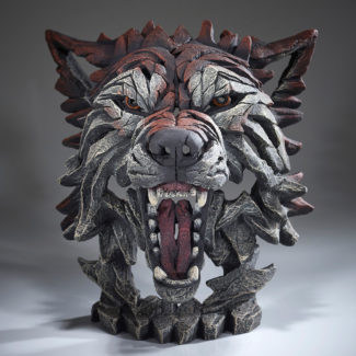 Pine and Oak Wolf Bust - Timber