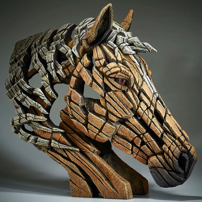Pine and Oak Horse Bust - Palomino