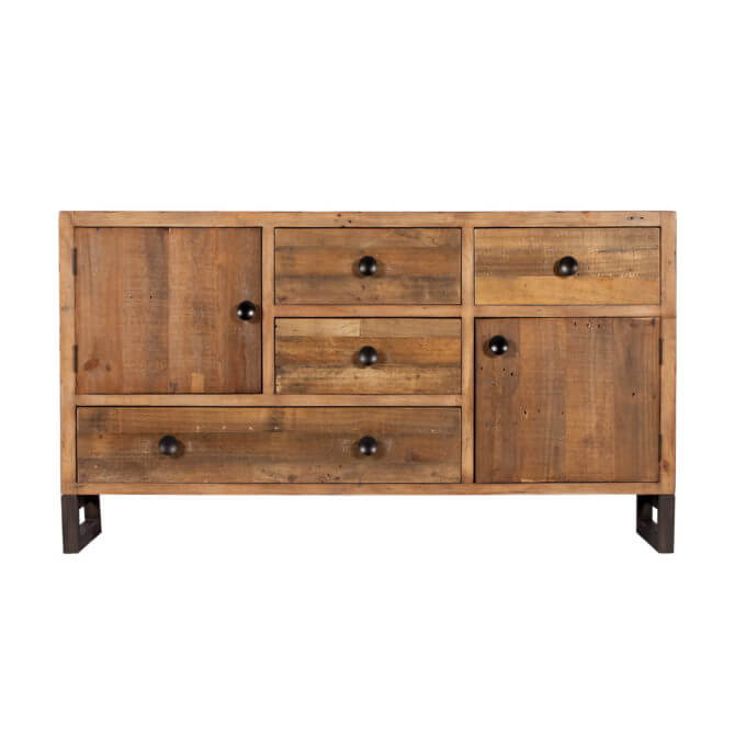 Pine and Oak Dakota Reclaimed Wood Wide Sideboard