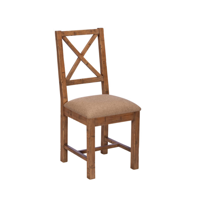 Dakota Reclaimed Wood Upholstered Dining Chair 