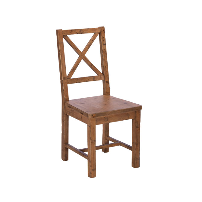 Dakota Reclaimed Wood Solid Seat Dining Chair 