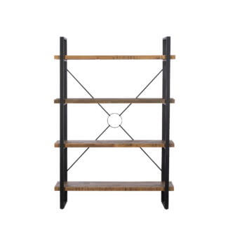 Dakota Reclaimed Wood Tall Open Bookcase