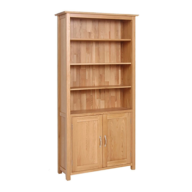 Thame Oak Bookcase with Lower Cupboard 
