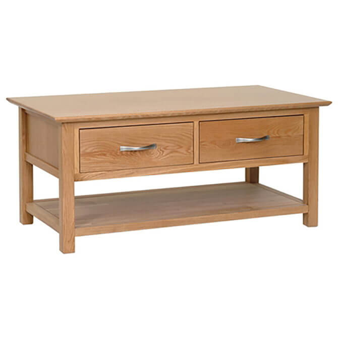 Pine and Oak Thame Oak 2 Drawer Coffee Table