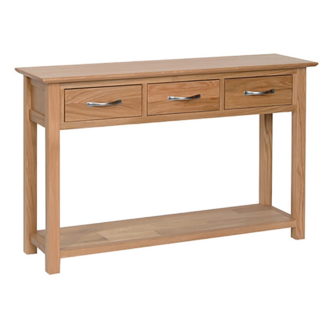 Thame Oak 3 Drawer Console Table 
