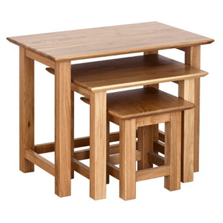 Thame Oak Small Nest Of 3 Tables