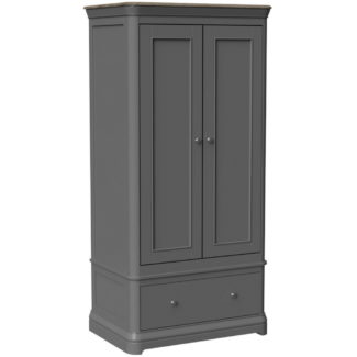 Storm Painted Double Wardrobe with Single Drawer 