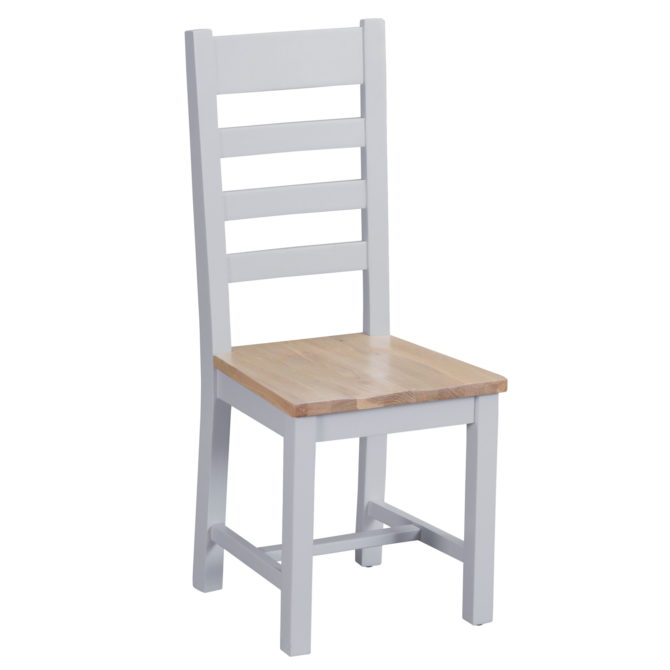 Meon Painted Ladder Back Solid Seat Dining Chair 