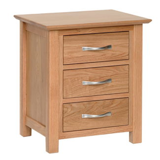 Pine and Oak Thame Oak 3 Drawer Bedside