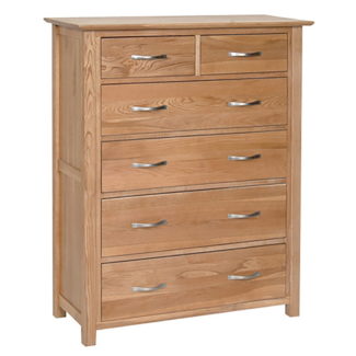Pine and Oak Thame Oak 2 Over 4 Chest of Drawers