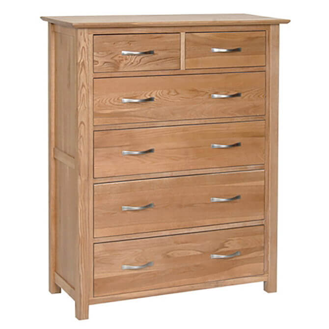 Pine and Oak Thame Oak 2 Over 4 Chest of Drawers