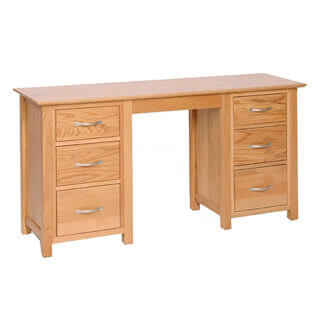 Pine and Oak Thame Oak Double Pedestal Dressing Table