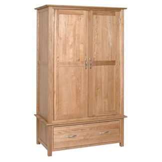 Thame Oak 1 Drawer Double Wardrobe