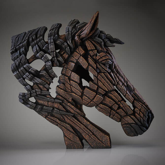 Pine and Oak Horse Bust - Bay